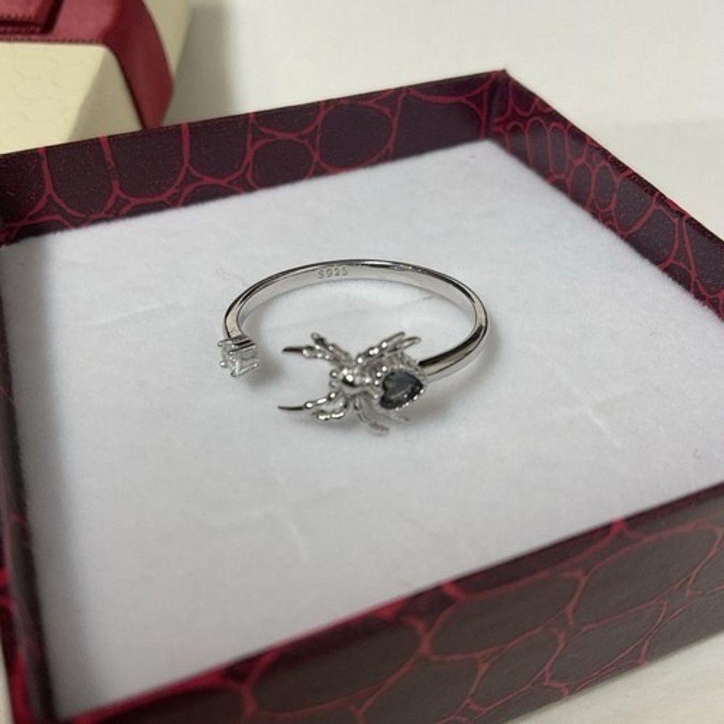 The Unbranded Brand NWT Halloween Ring 925 Sterling SilverSpider Adjustable Ring Size ONE SIZE - 4 Thumbnail