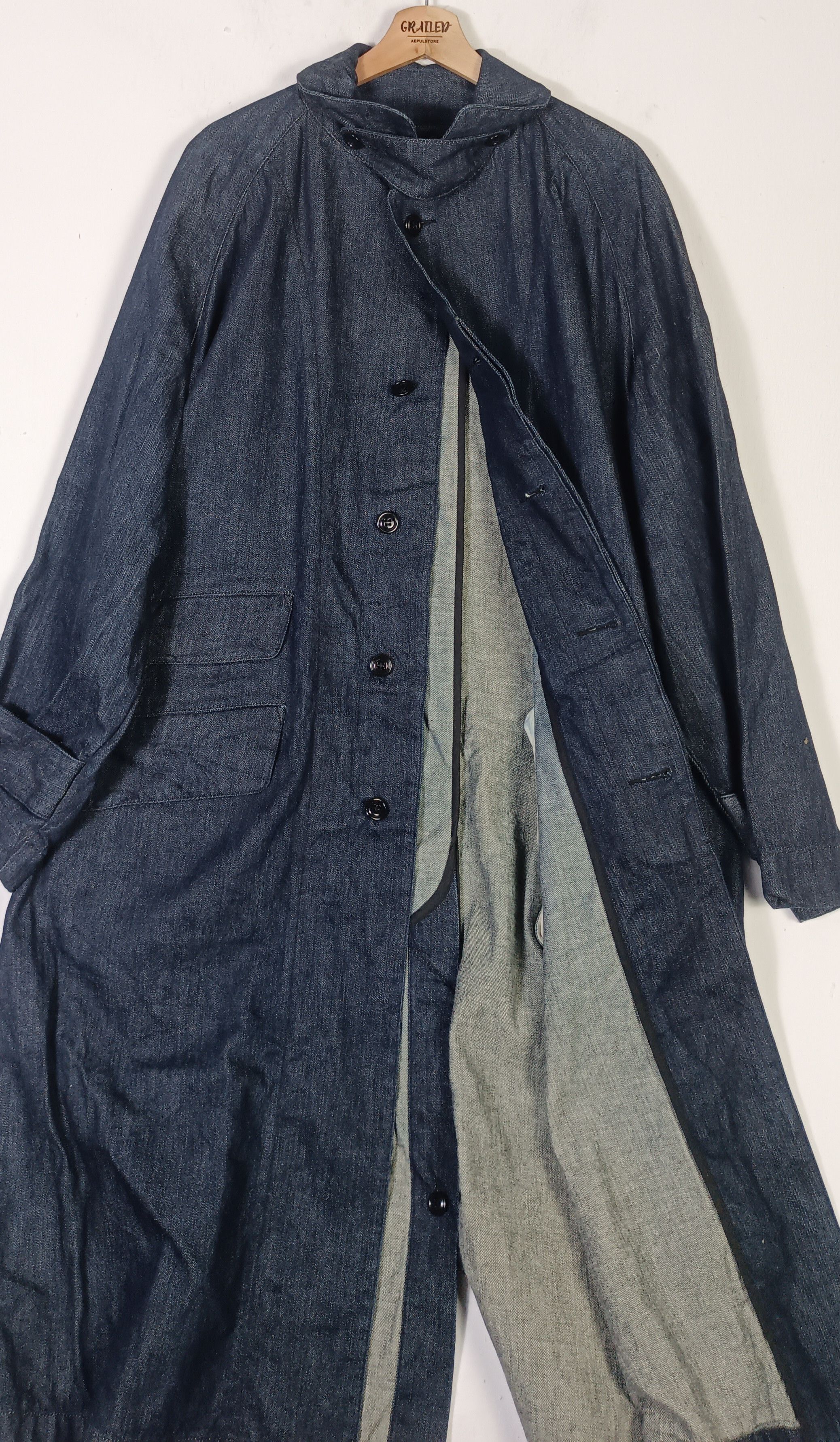 Evisu RARE🔥🔥 EVISU "Autumm Winter" Denim Long Jacket Size US XXL / EU 58 / 5 - 2 Thumbnail