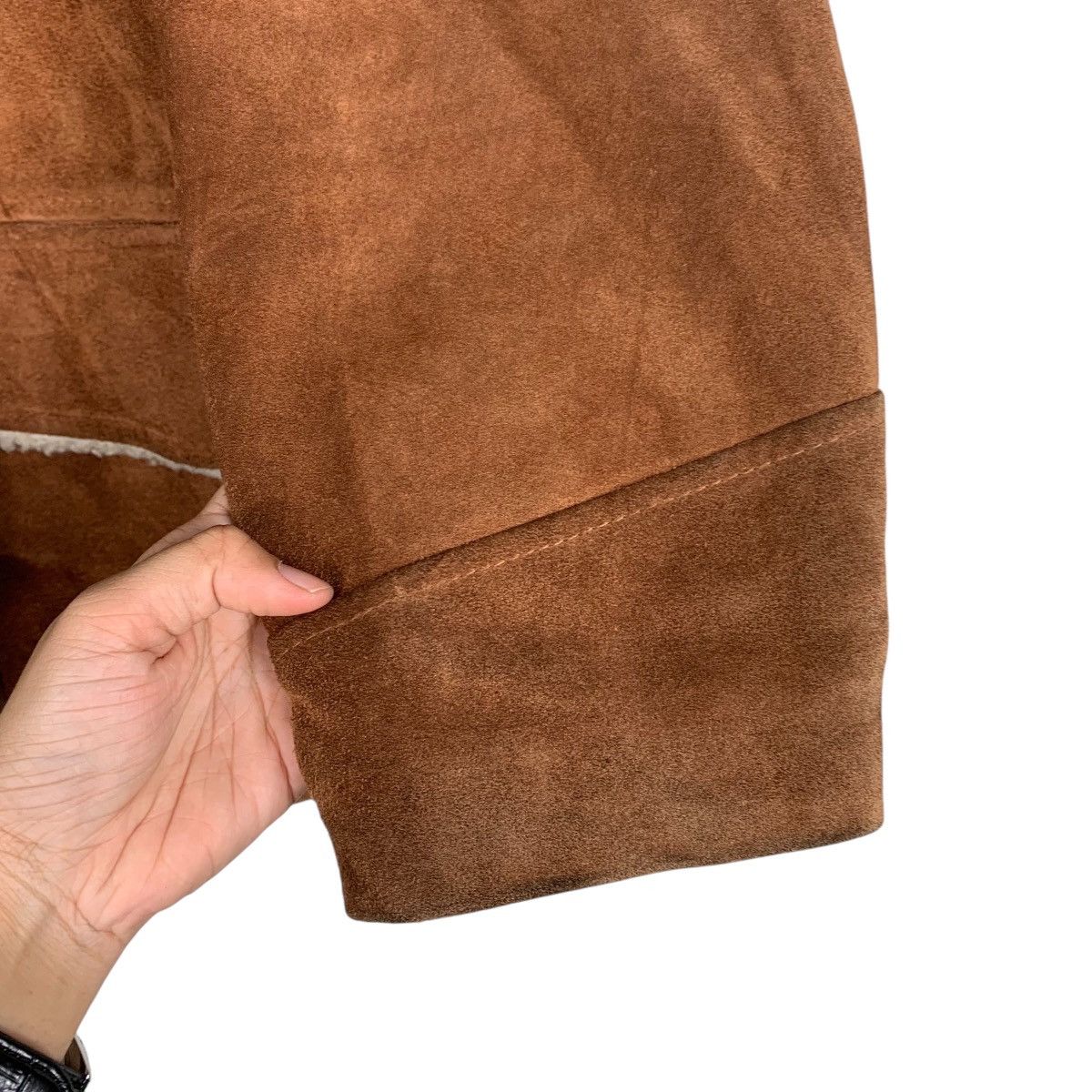 Other Vintage Silton Shearling Suede Leather Jacket Size US L / EU 52-54 / 3 - 13 Thumbnail