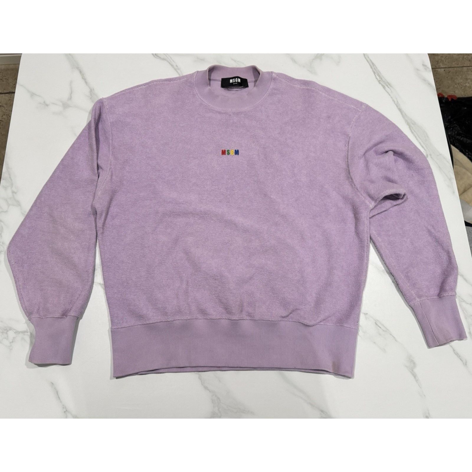 MSGM MSGM Milano Medium Logo Sweatshirt Pullover Crew Neck Lilac Size M / US 6-8 / IT 42-44 - 2 Thumbnail