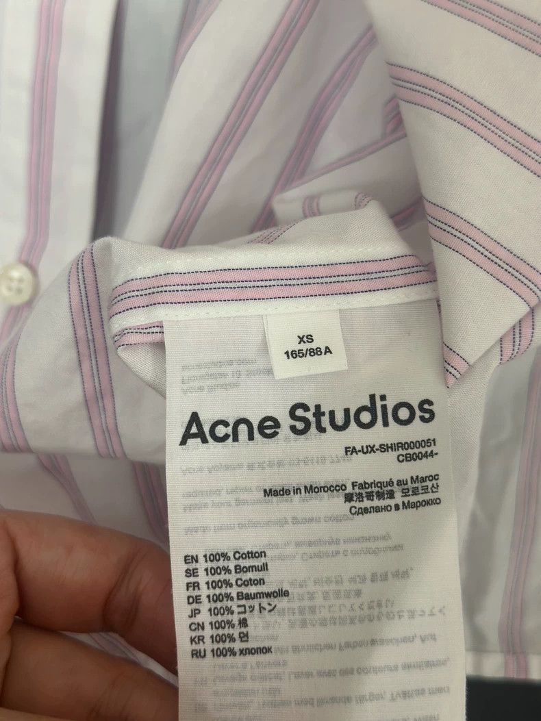 Acne Studios acne studios White and pink pointed-collar shirt Size US XS / EU 42 / 0 - 9 Thumbnail