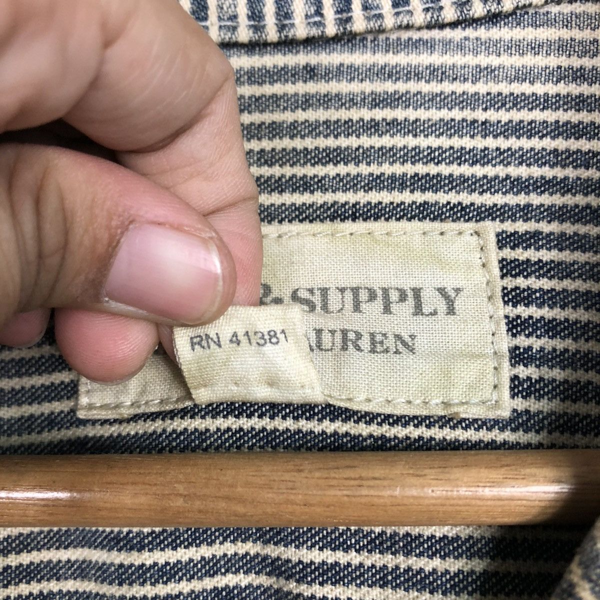 Ralph Lauren 🔥VINTAGE CROPPED BIKER JACKET HICKORY CHORE DENIM & SUPPPLY Size US XS / EU 42 / 0 - 20 Thumbnail
