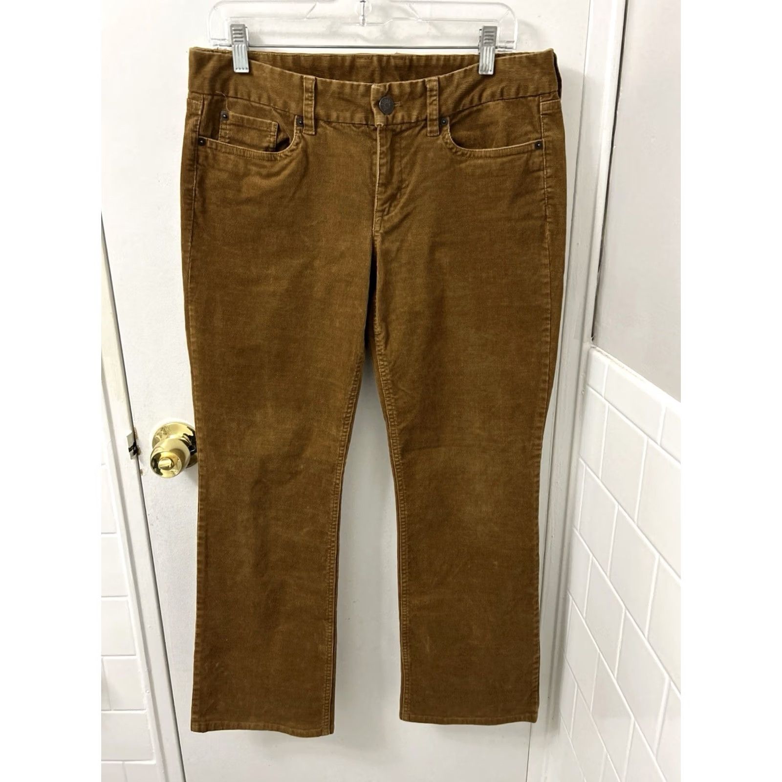 Vintage J Crew Corduroy Pants Womens 34x28 Brown Straight Leg Stretch 50025 FA11 Size 24" / US 00 / IT 34 - 2 Thumbnail