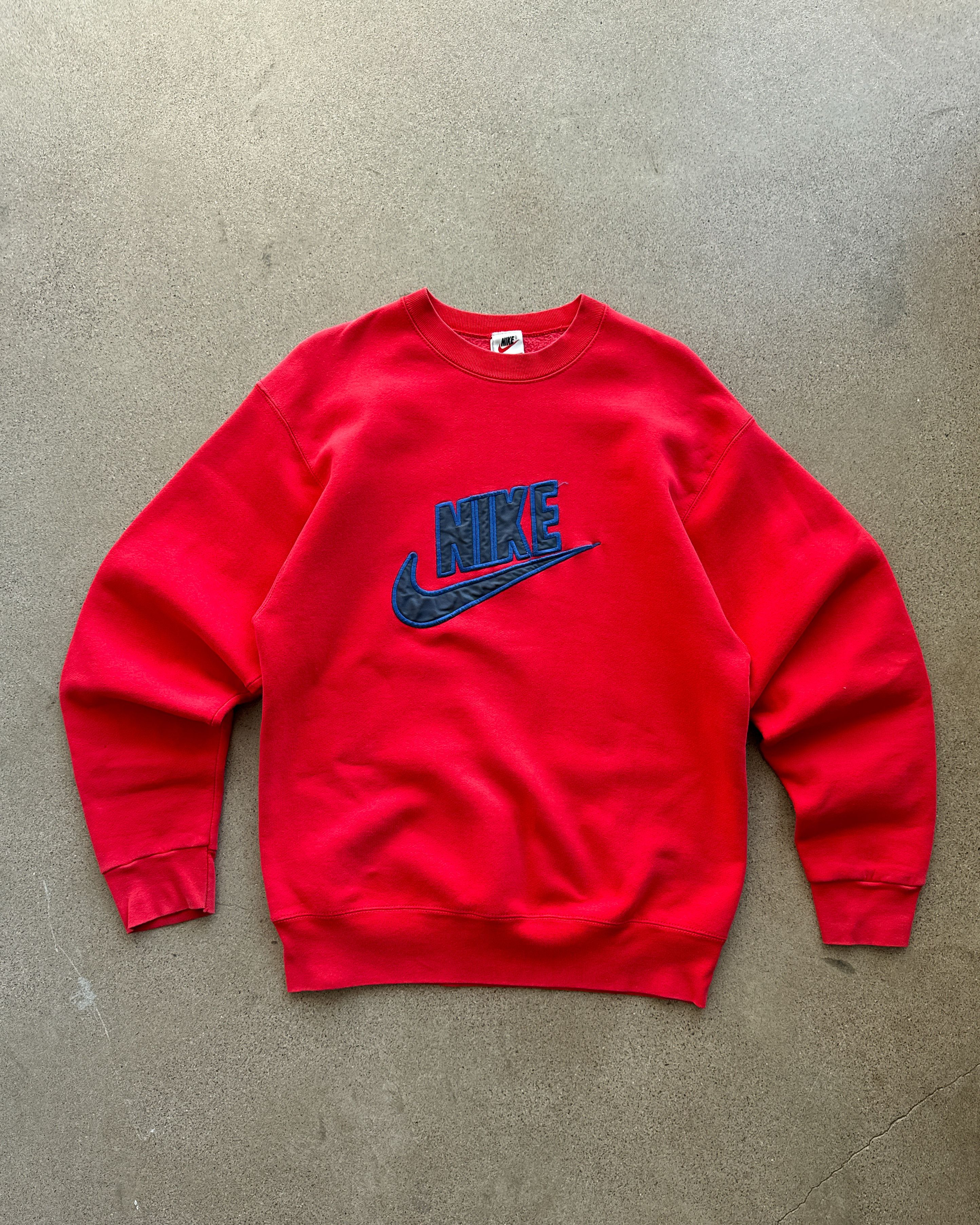 Nike Vintage 90s Nike Sweatshirt Red Men's L Embroidered USA Made Size US L / EU 52-54 / 3 - 1 Thumbnail