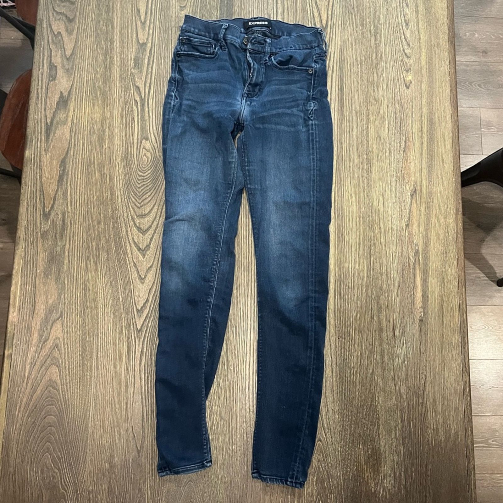 Express Express Legging Jeans Mid-Rise Supersoft Stretch Blue Siz 4L Size 27" / US 4 / IT 40 - 1 Thumbnail