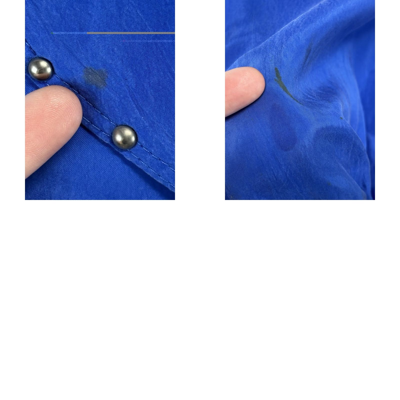 Vintage VINTAGE Hairston Roberson Ropa Blouse Western Cowgirl Womens M Blue Studded Long Sleeve Balloon Sleeve Collared Button Rayon Moderate Stains Size M / US 6-8 / IT 42-44 - 8 Thumbnail