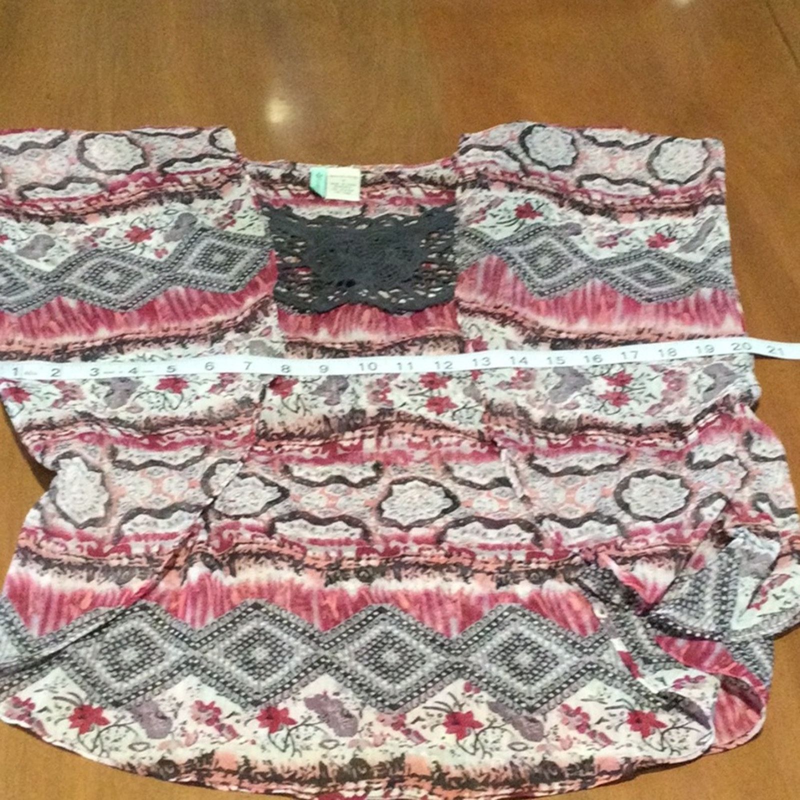 Other Love Potion Multicolor Sheer Flutter Sleeve Top Size M Size M / US 6-8 / IT 42-44 - 12 Thumbnail