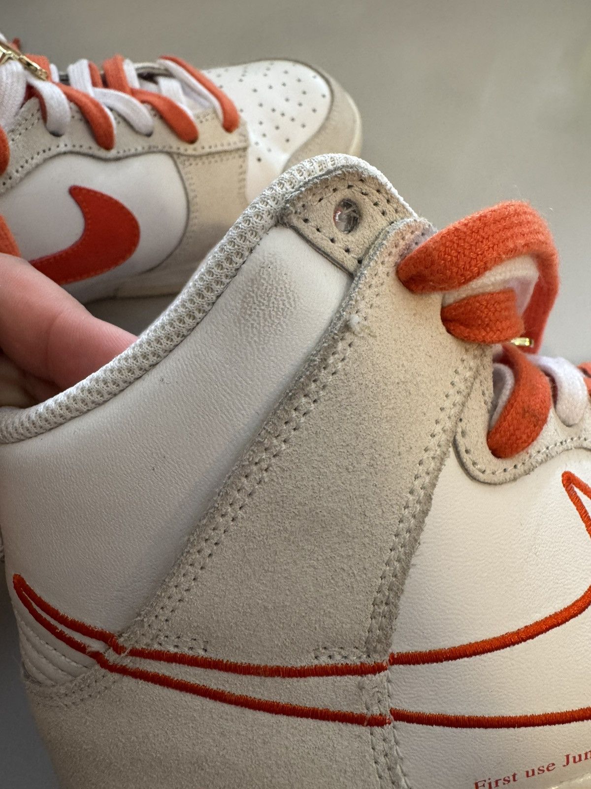 Nike Nike Dunk High First Use White Sail Orange Size US 9 / IT 39 - 7 Thumbnail