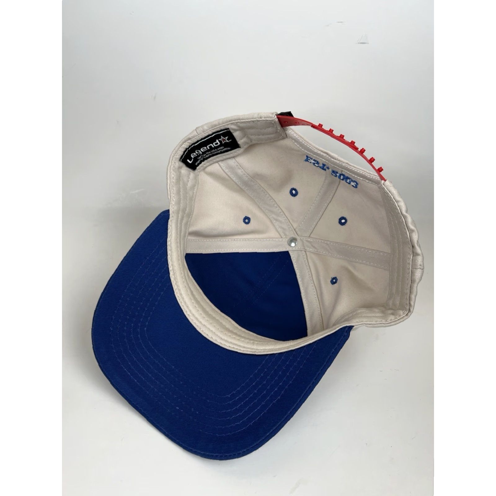 Vintage Barstool Sports Retro Script SnapBack Baseball Hat Cap Beige Navy Embroidered Size ONE SIZE - 6 Thumbnail