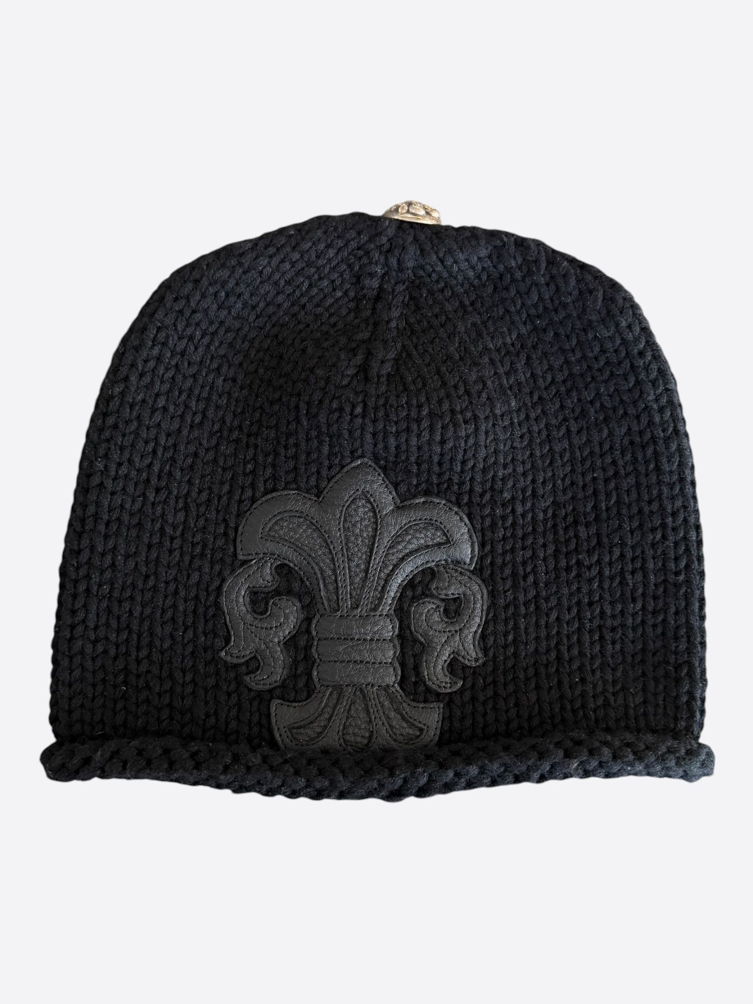 Chrome Hearts Chrome Hearts Black Fleur Patch Cashmere Beanie Size ONE SIZE - 1 Thumbnail