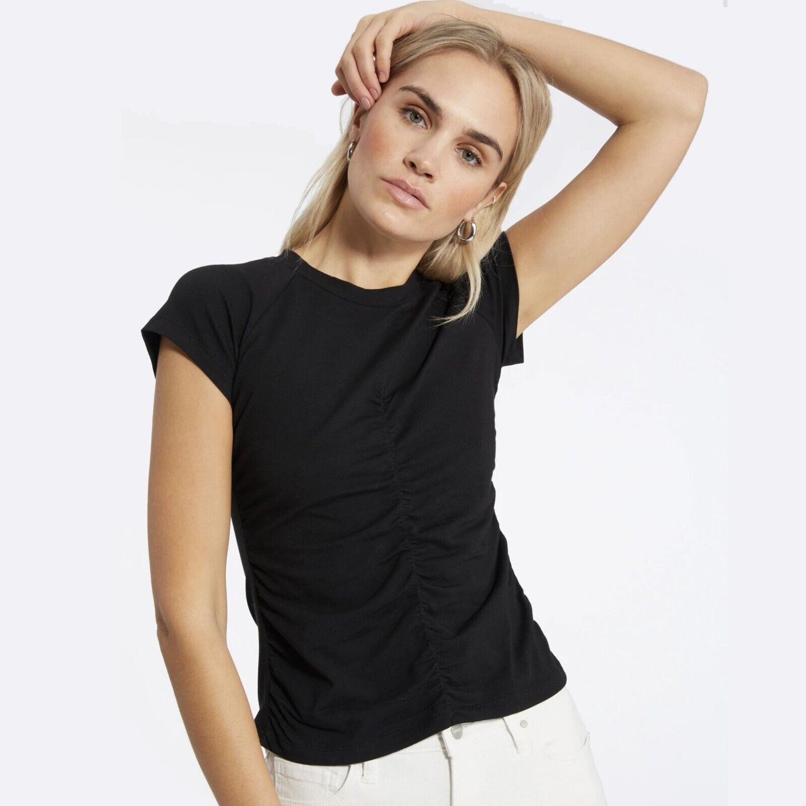Sanctuary Sanctuary Women Black Cotton Casual Tee Plus Size 1X Size XL / US 12-14 / IT 48-50 - 1 Thumbnail
