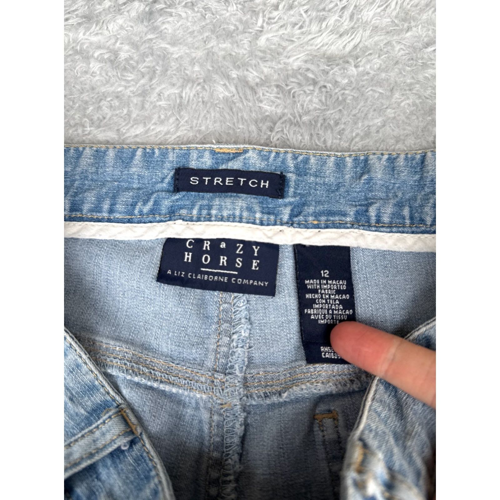 Vintage Crazy Horse Jeans Womens Blue Denim Straight Leg Mid Rise 12 Regular 32in 25in 5-Pocket Embroidered Rhinestone Cotton Blend Vintage No N/A Size 34" / US 12 / IT 48 - 6 Thumbnail