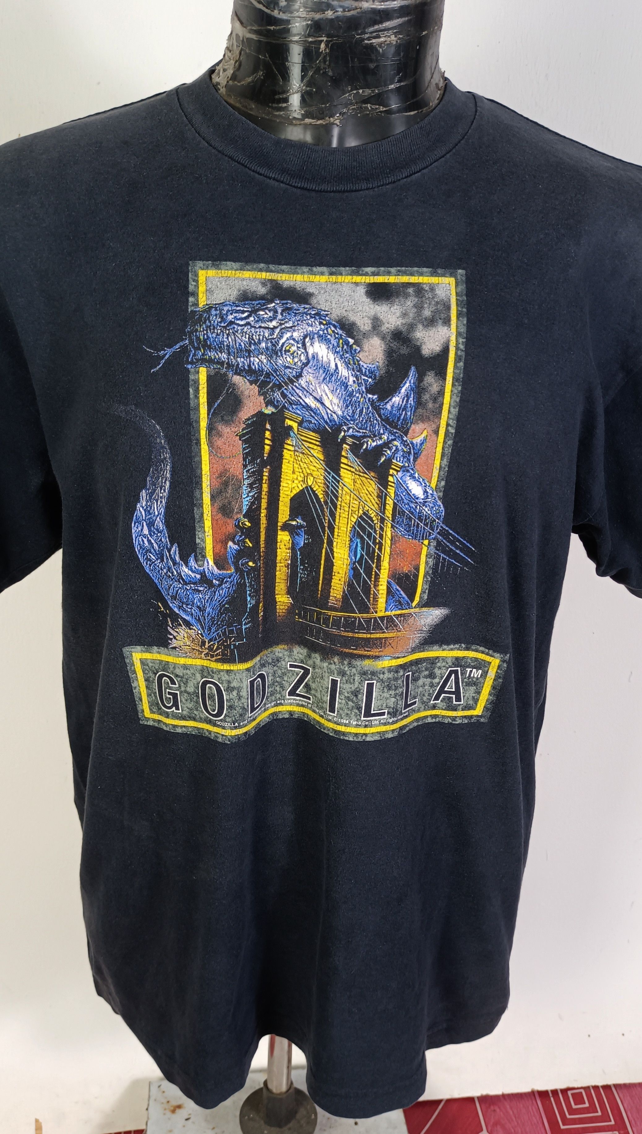 Vintage RARE🔥 Vintage Movie Godzilla 1998 Size US L / EU 52-54 / 3 - 3 Thumbnail