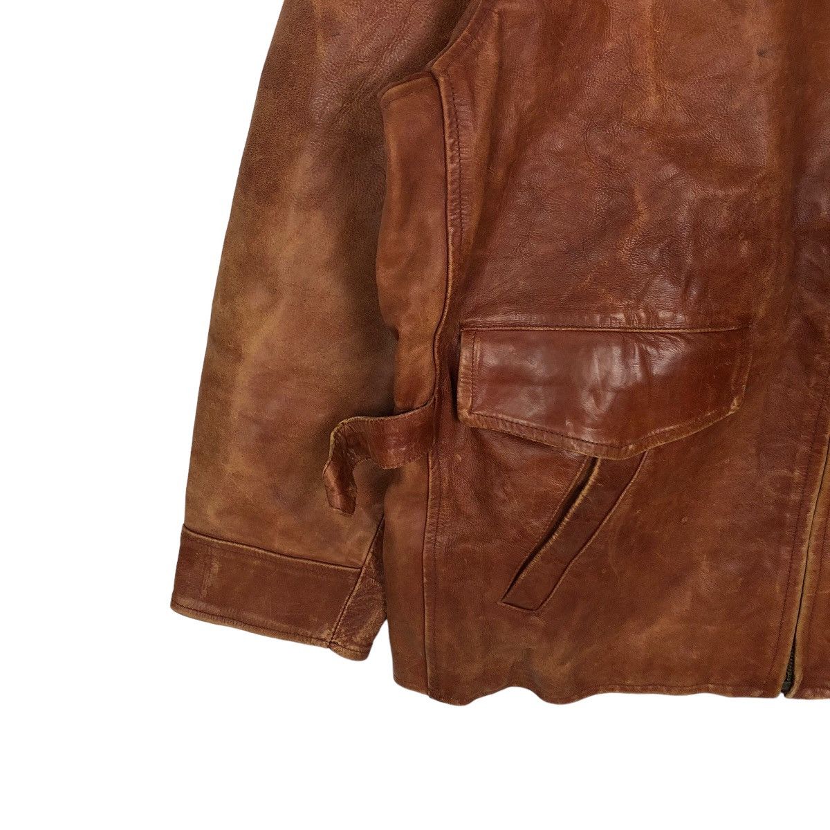 Japanese Brand VINTAGE BOMBER GENUINE LEATHER JACKET TARGATO ITALIA JAPAN Size US M / EU 48-50 / 2 - 3 Thumbnail
