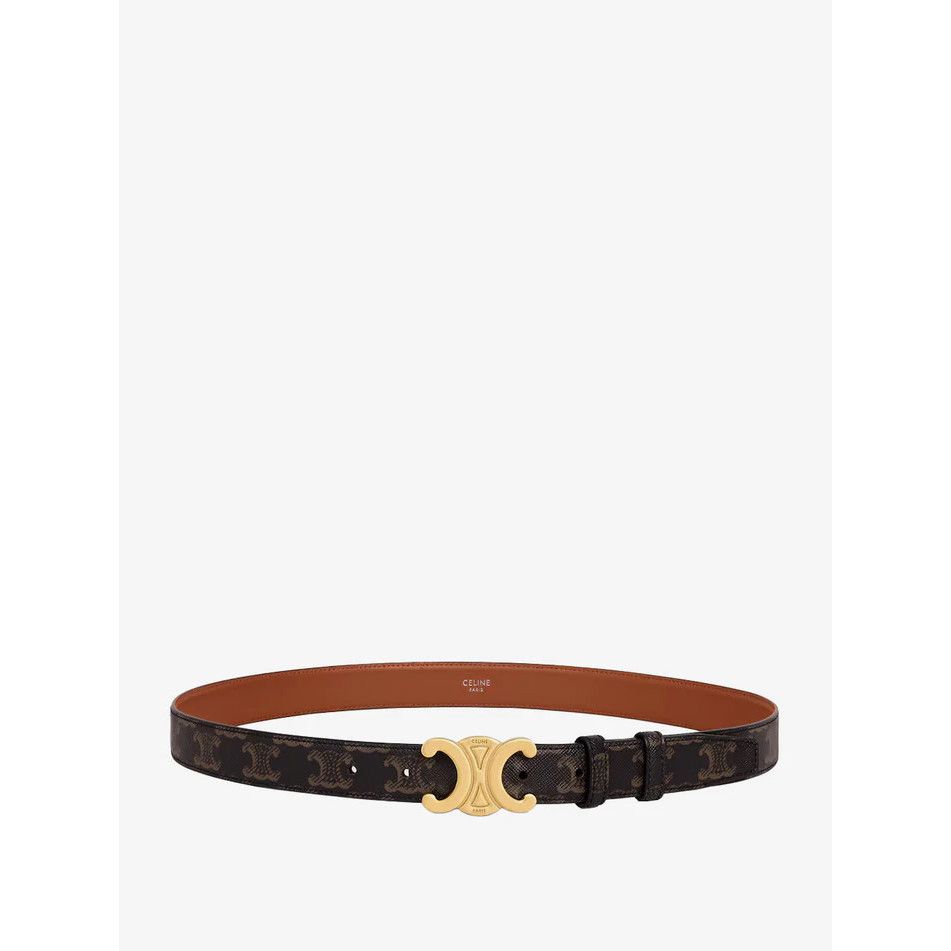 Celine CELINE $670 Tan Medium Triomphe 25mm Belt New & Authentic (W Size ONE SIZE - 1 Thumbnail