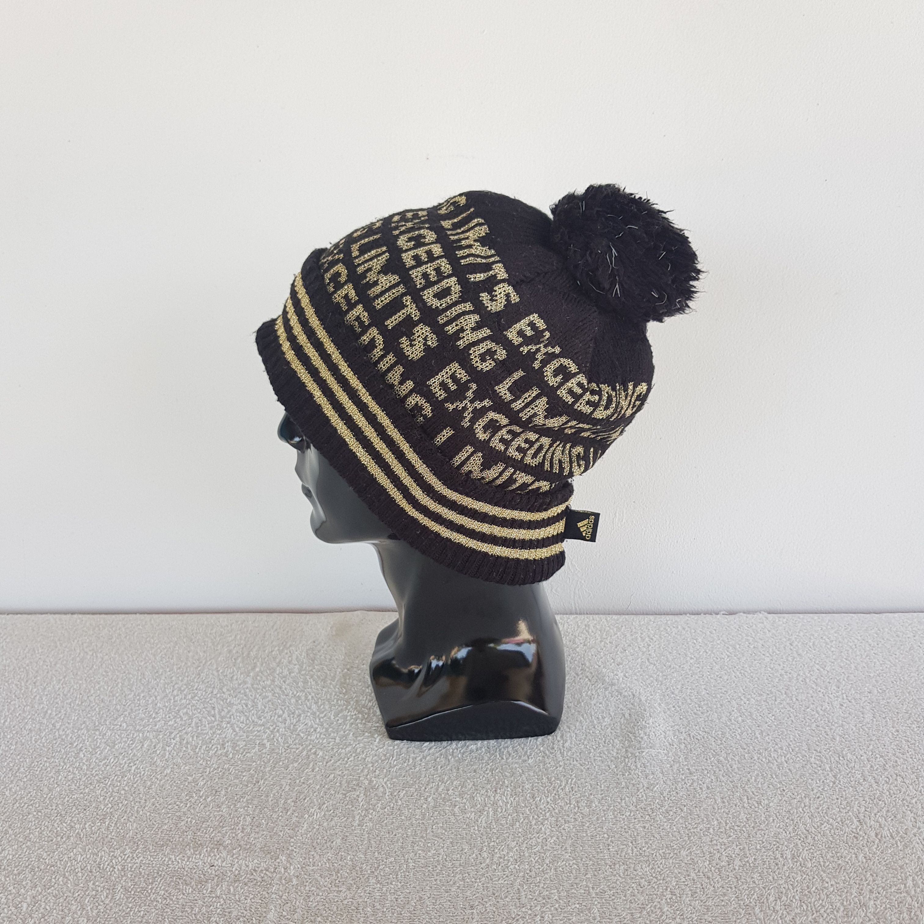 Adidas Vintage Adidas Beanie Limits Exceeding Pom Pom Snow Caps Hat Size ONE SIZE - 4 Thumbnail