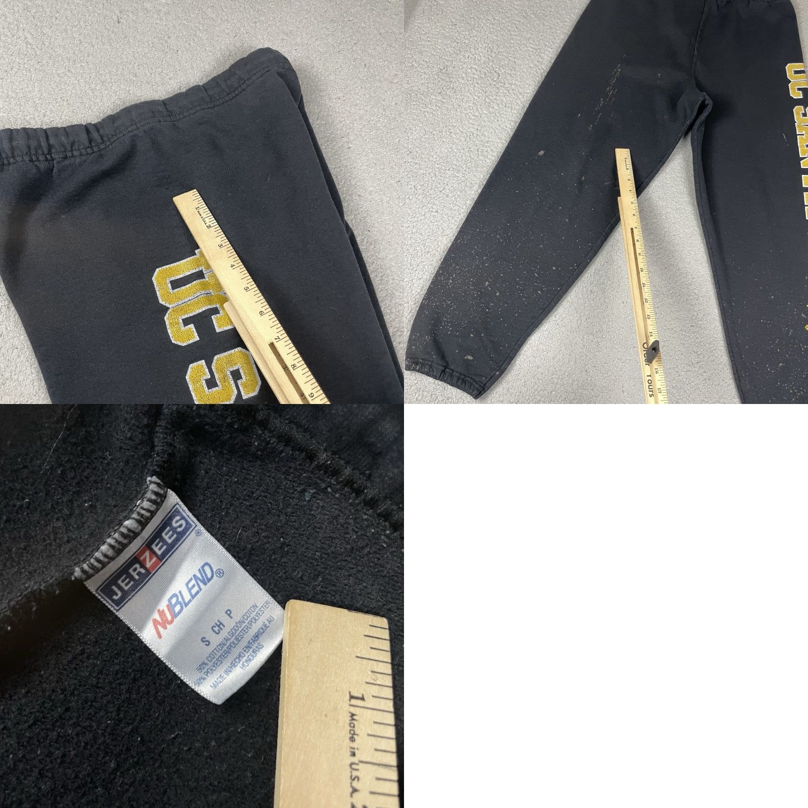 Jerzees VINTAGE UC SANTA CRUZ Slugs Sweatpants Men S Black College Athletic JERZEES Pattern Logo Size US 29 - 9 Thumbnail