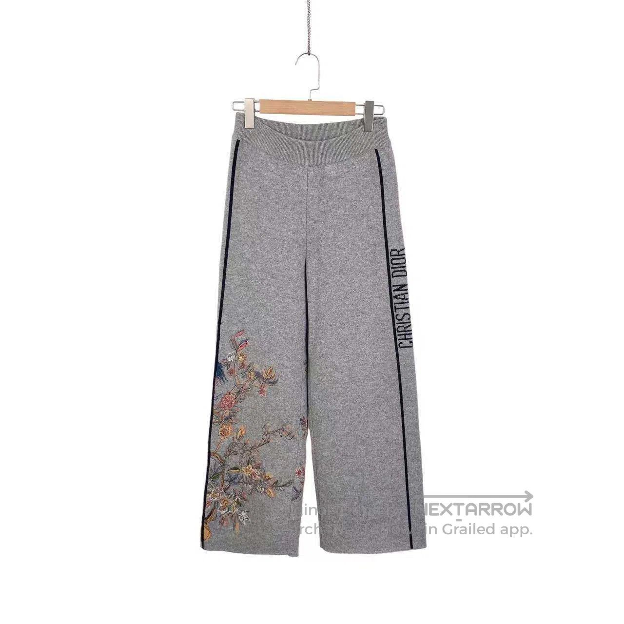 Dior Dior 23SS letter logo floral embroidery knitted trousers| Size 42" / US 20 - 1 Thumbnail