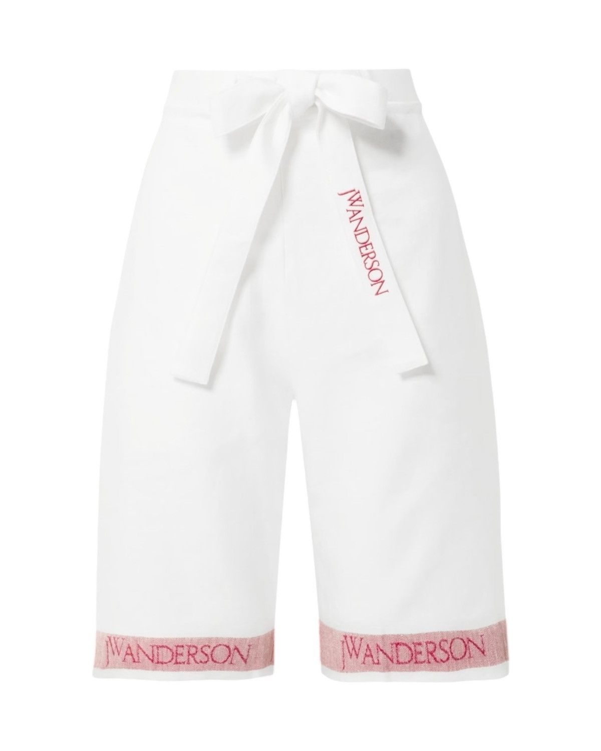 JW Anderson JW Anderson White Linen Logo Trim Bermuda Shorts Size 30" / US 8 / IT 44 - 1 Thumbnail