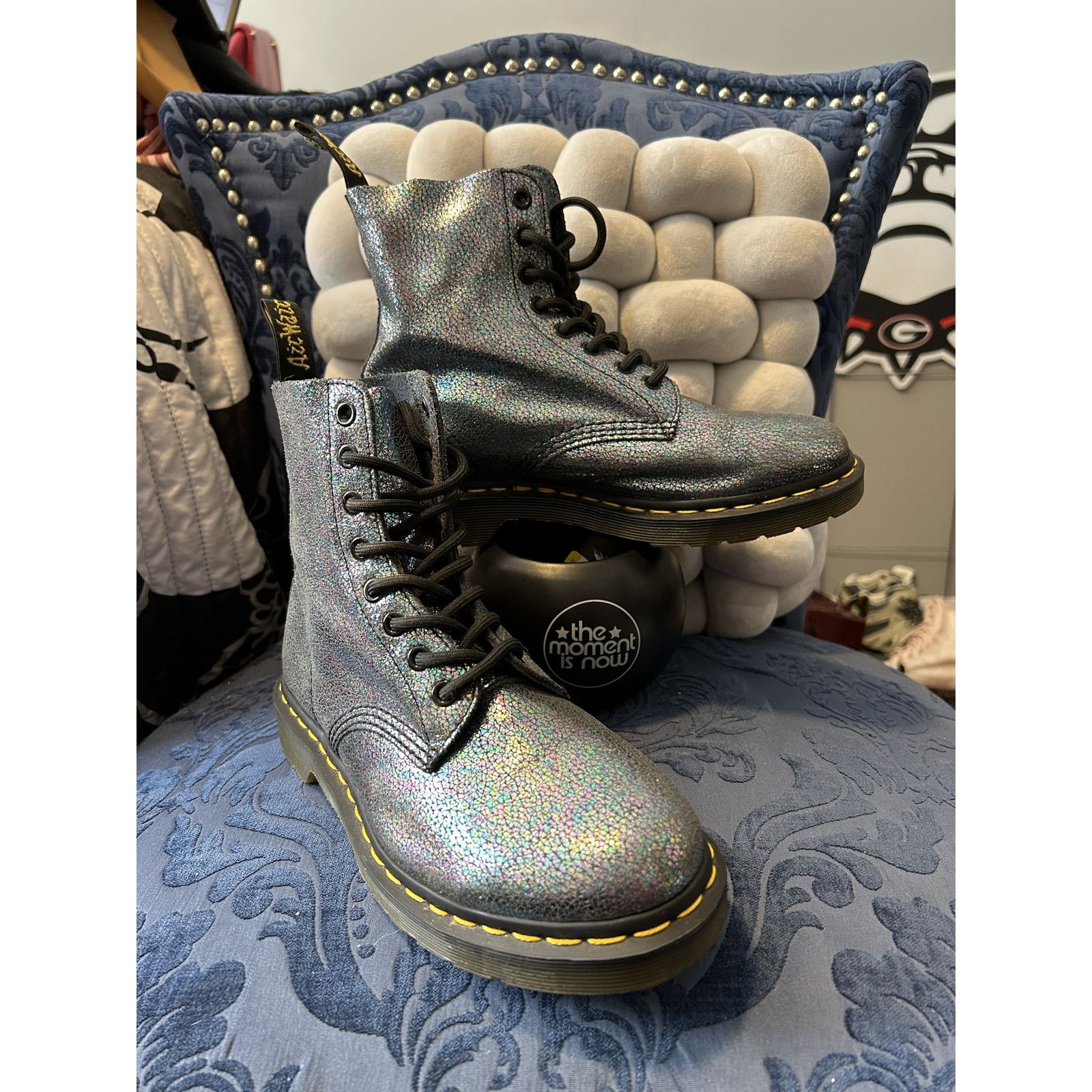 Dr. Martens Dr Martens Pascal Suede Teal Glitter size 7/EU 38 Size US 7 / IT 37 - 1 Thumbnail