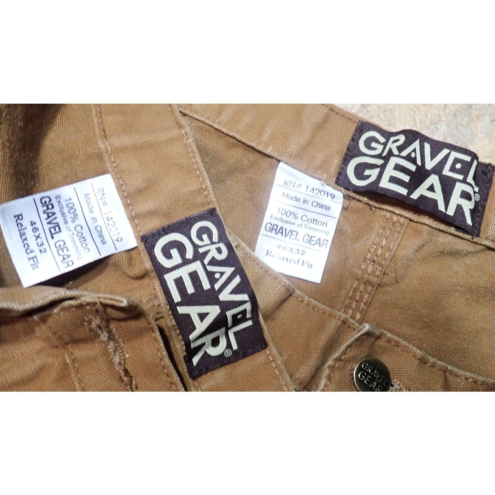 Vintage Gravel Gear Carpenter Work Pants Men's 46X32 Brown Heavy Canvas Workwear Relaxed Fit Size US 30 / EU 46 - 2 Thumbnail