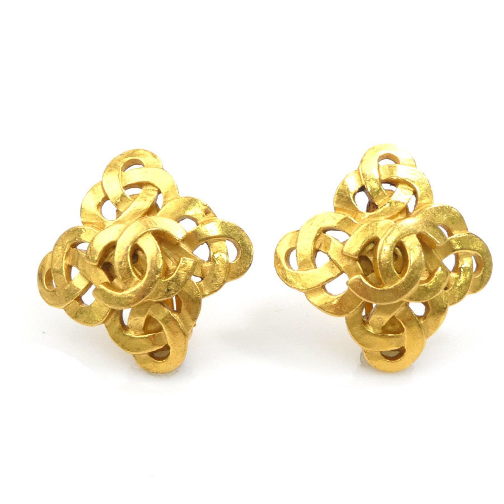 Chanel CHANEL Coco Mark Metal Gold Earrings for Women e60942i Size ONE SIZE - 1 Thumbnail