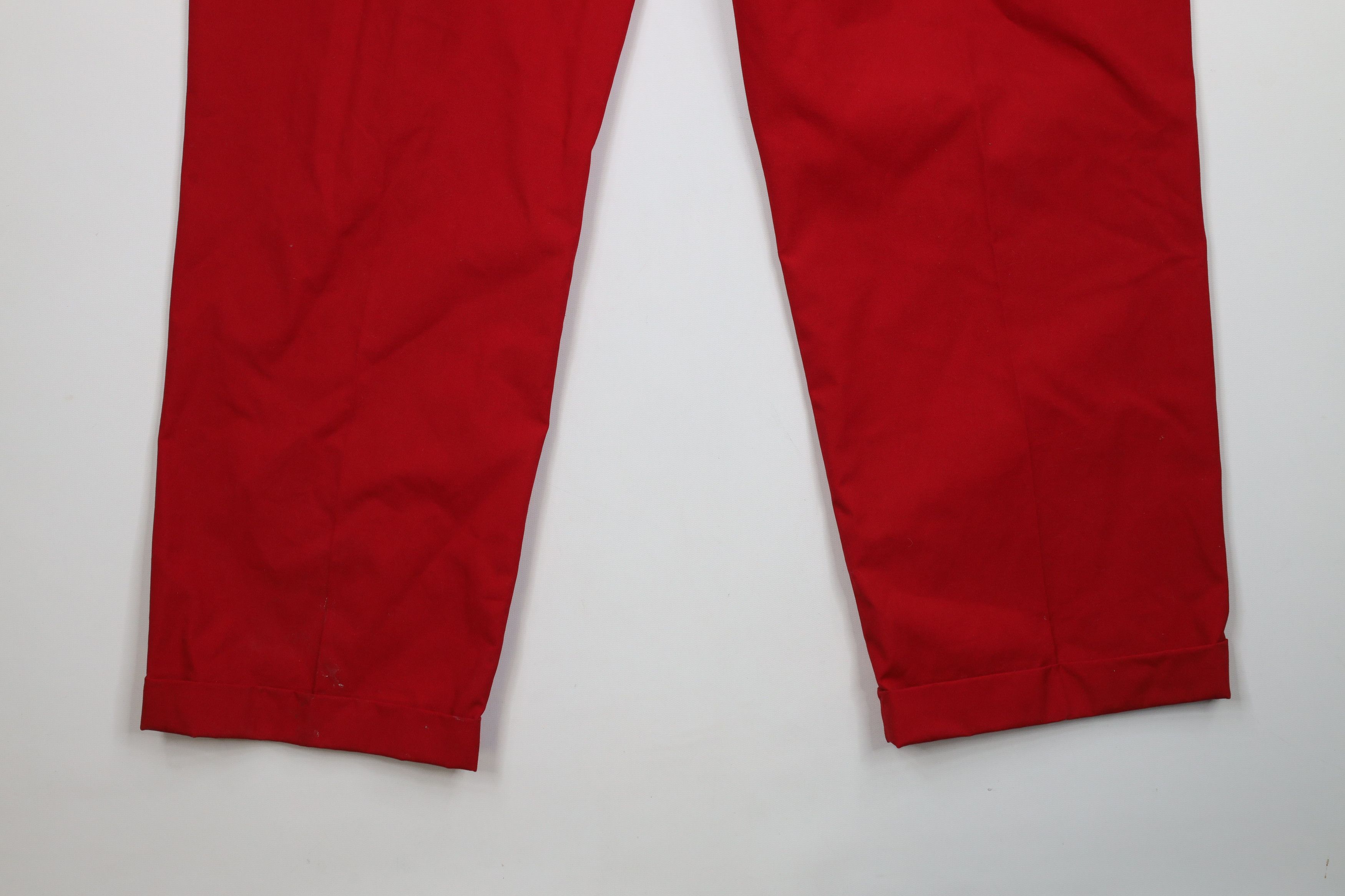Lands' End × Vintage Vintage 90s Lands End Cuffed Wide Leg Chino Pants Red USA Size US 38 / EU 54 - 14 Thumbnail