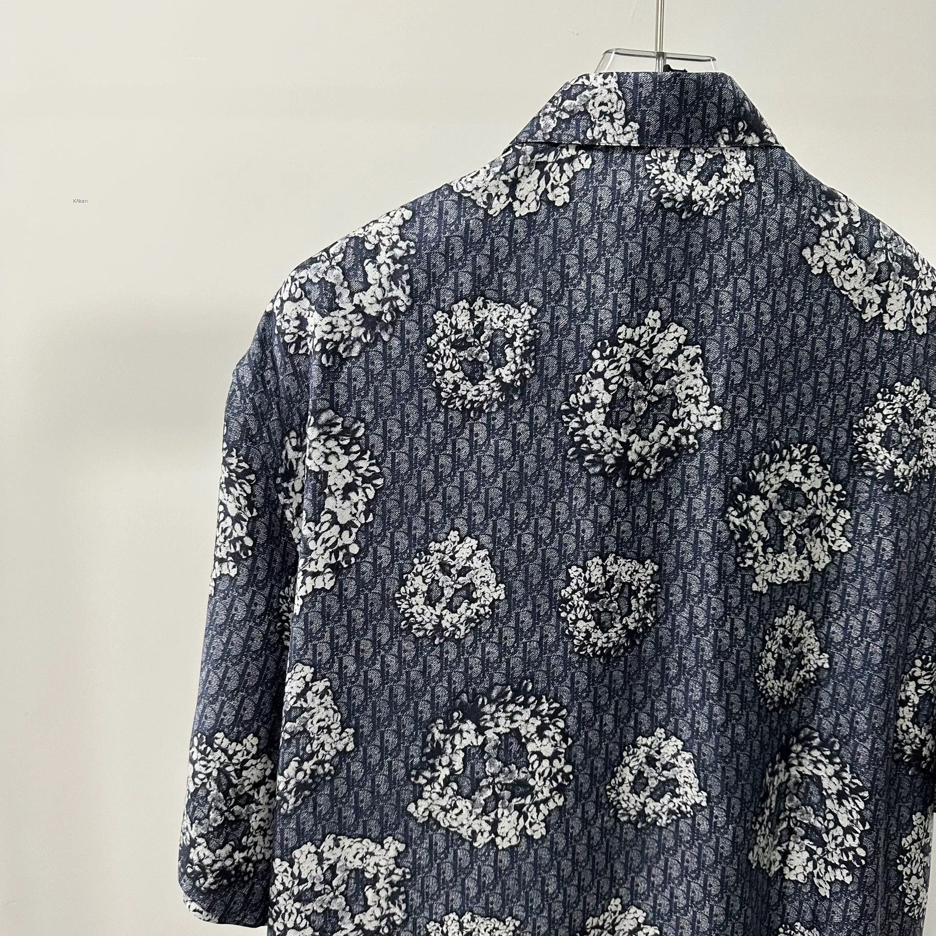 Dior DIOR x TEARS Blue Silk Logo Short Sleeve Shirt Size US M / EU 48-50 / 2 - 5 Thumbnail