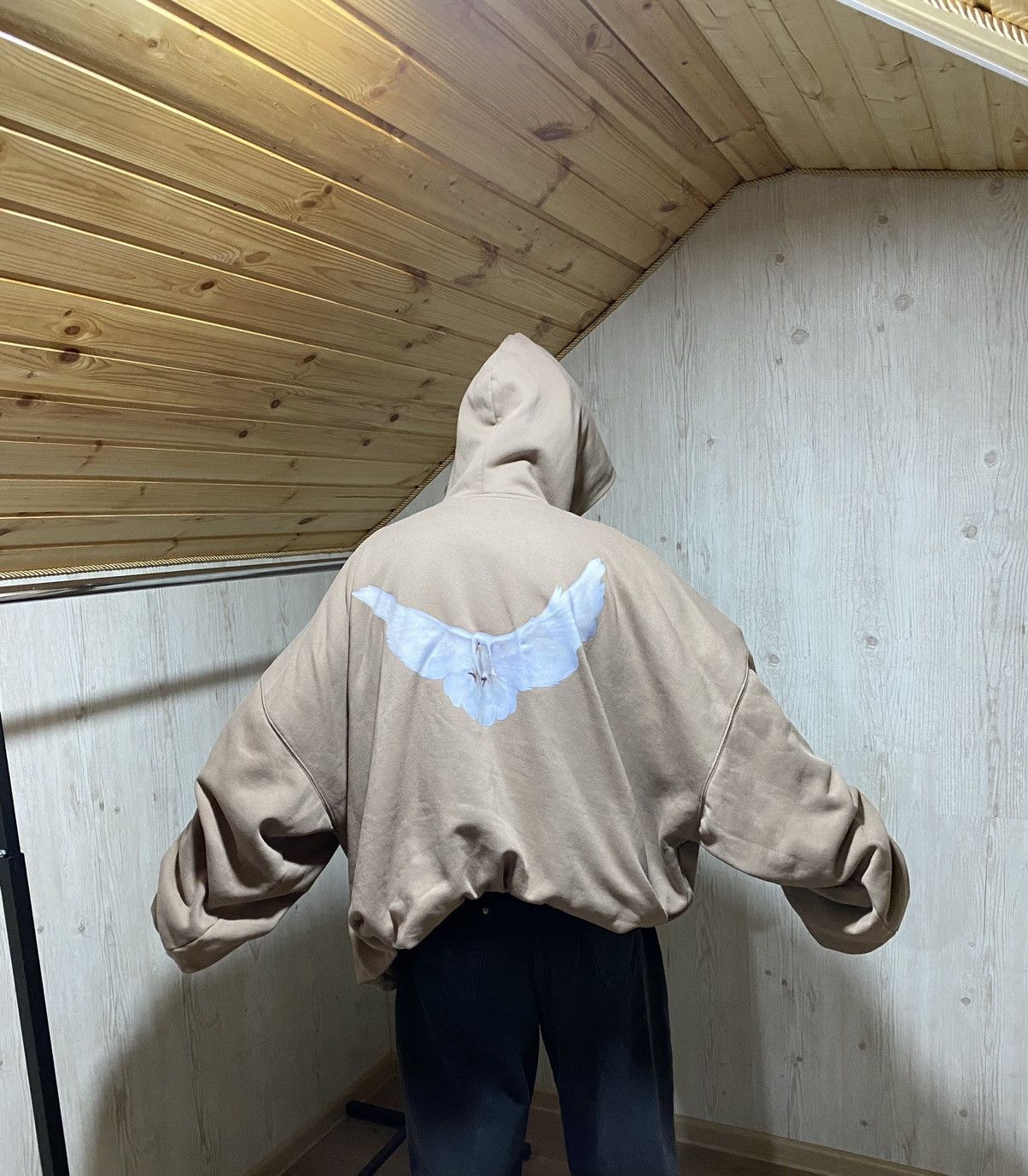 image of Color Yeezy Gap Balenciaga Dove Hoodie in Beige, Men's (Size 2XL)