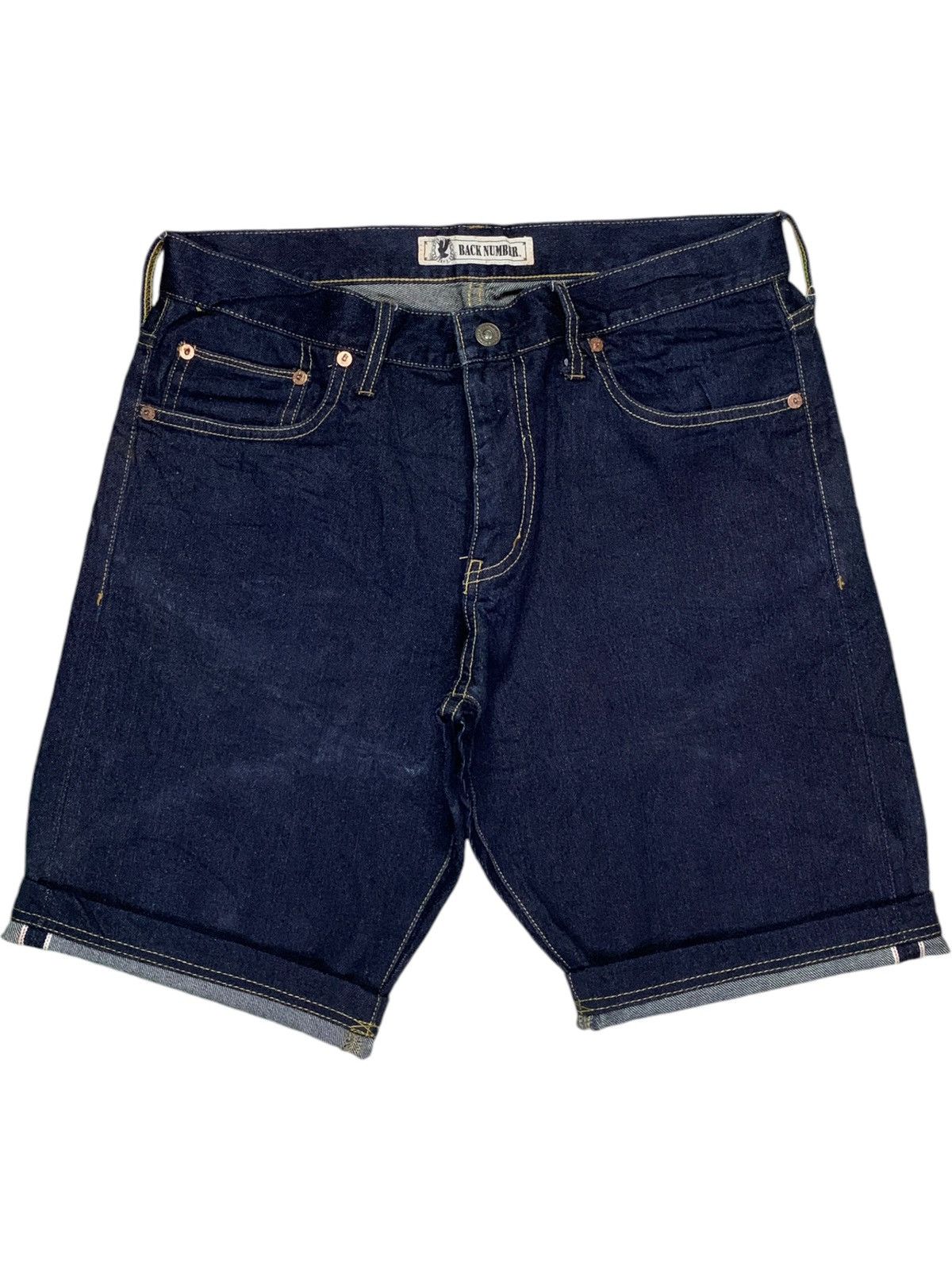 JNCO × Japanese Brand Vintage Back Number Selvedge Raw Denim Loose Jean Shorts Size US 32 / EU 48 - 1 Thumbnail