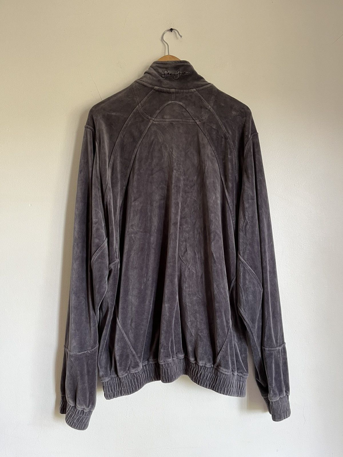 Sean John × Vintage Vintage Sean John Velour Jacket Zip Up Gray Y2K Size US XL / EU 56 / 4 - 9 Thumbnail