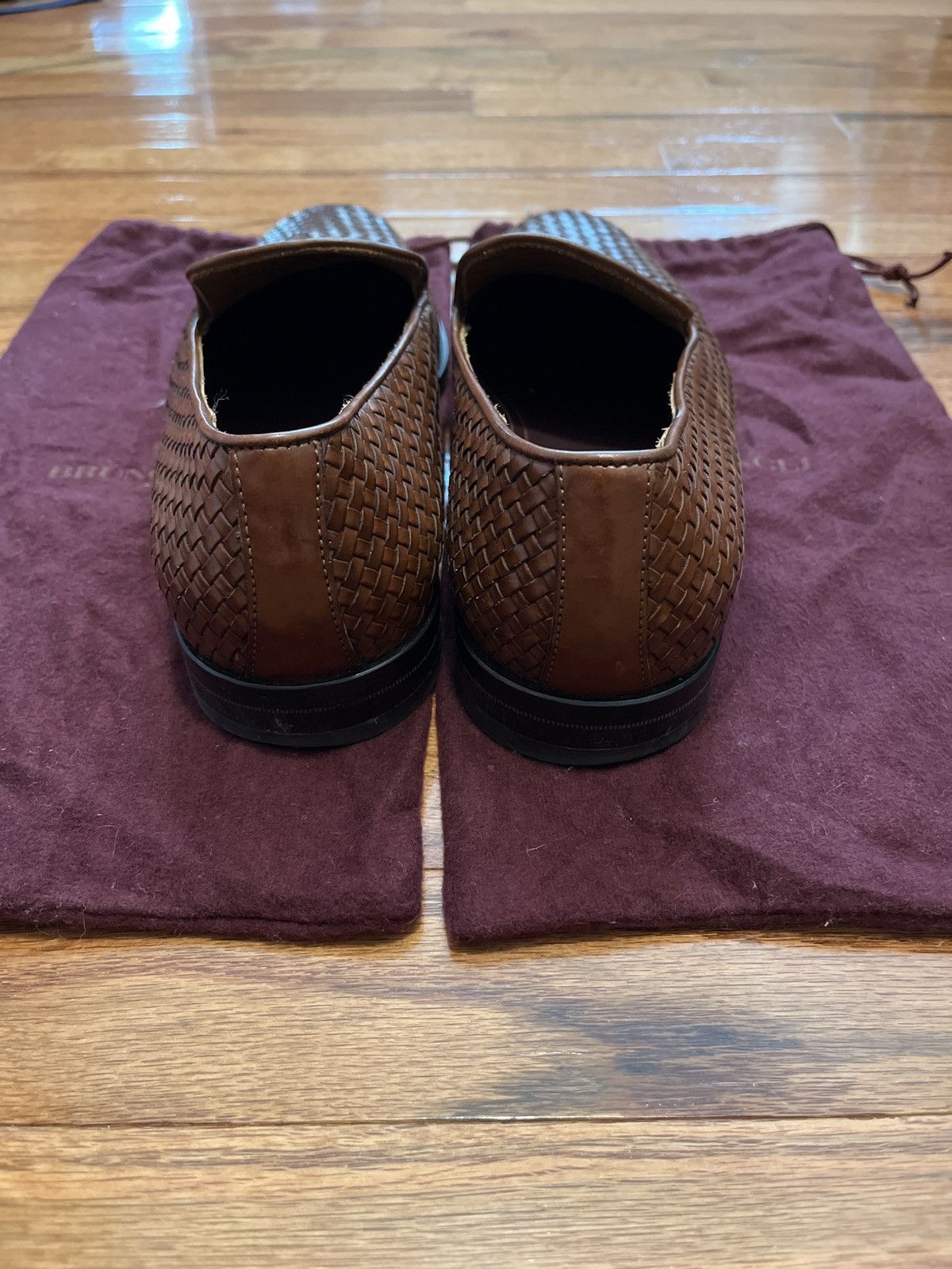 Bruno Magli Bruno Magli Woven Leather Loafers, Brown, Great Condition Size US 7.5 / EU 40-41 - 2 Thumbnail