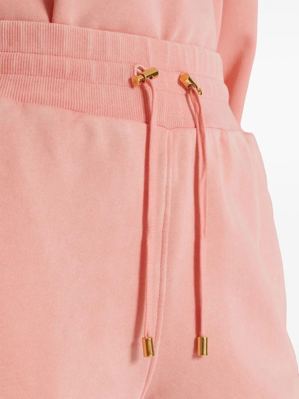 Balmain o1s1wg110725 Embroidered Logo Cotton Shorts in Salmon Pink Size 28" / US 6 / IT 42 - 7 Thumbnail