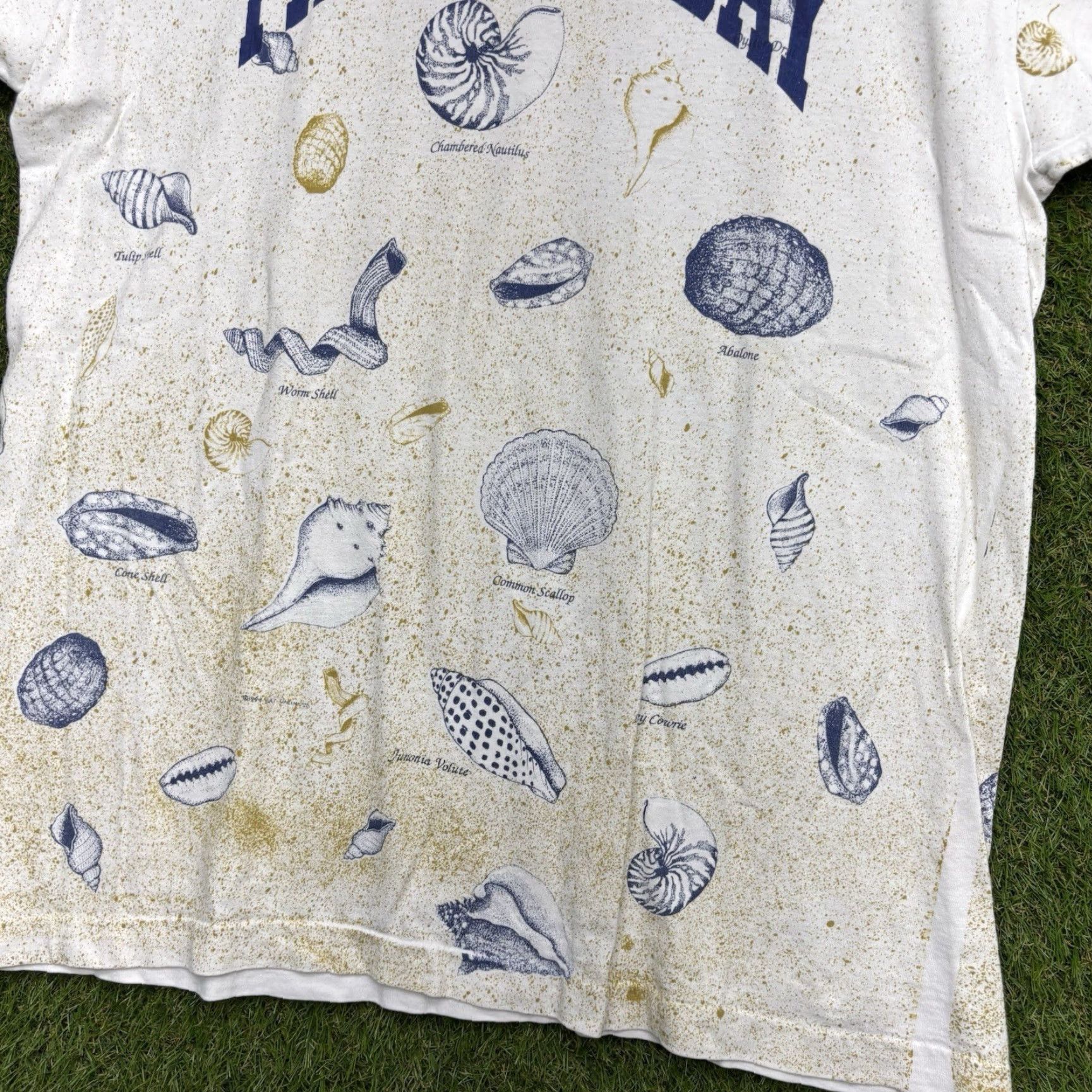 Fruit Of The Loom Vintage 90s Fruit of the Loom T-Shirt Men XL Beach Art Duck Mallard Shells Cotton Beige Summer Size US XL / EU 56 / 4 - 2 Thumbnail