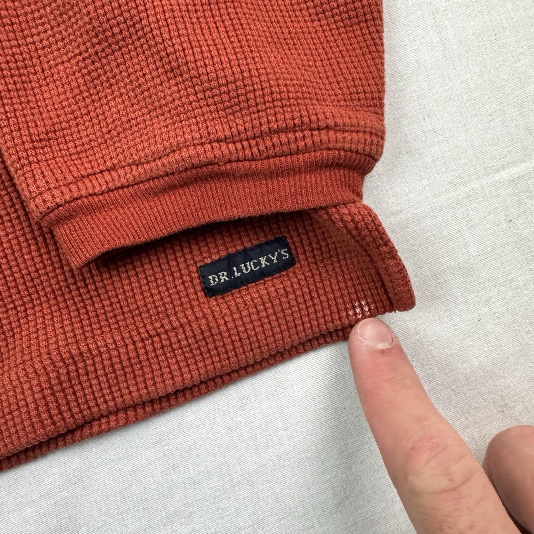Vintage VINTAGE Dr Luckys Sweatshirt Men L Orange V-Neck Hipster Y2K Decade 2000s Pullover Size US L / EU 52-54 / 3 - 4 Thumbnail