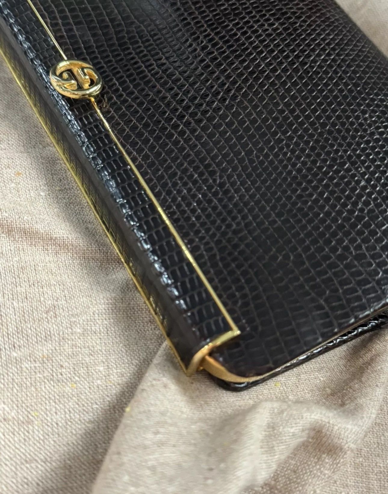 Gucci Gucci Rare Dark Brown Lizard Clutch Wallet Size ONE SIZE - 11 Thumbnail