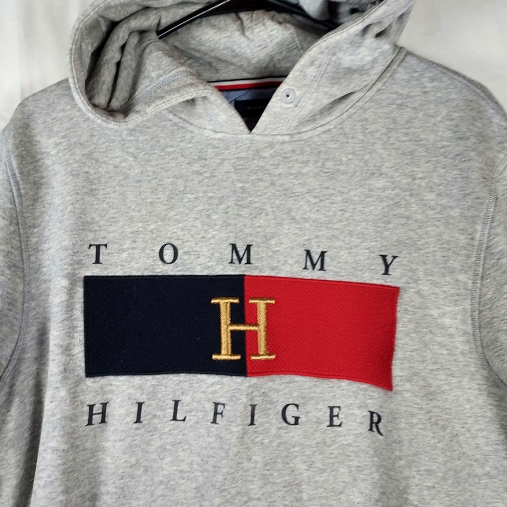 Tommy Hilfiger Tommy Hilfiger Hoodie Mens M Gray Pullover Sweatshirt Flag Logo Casual Size US M / EU 48-50 / 2 - 3 Thumbnail