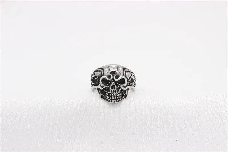 Jewelry Titanium Steel Skull Head Ring Size ONE SIZE - 1 Thumbnail