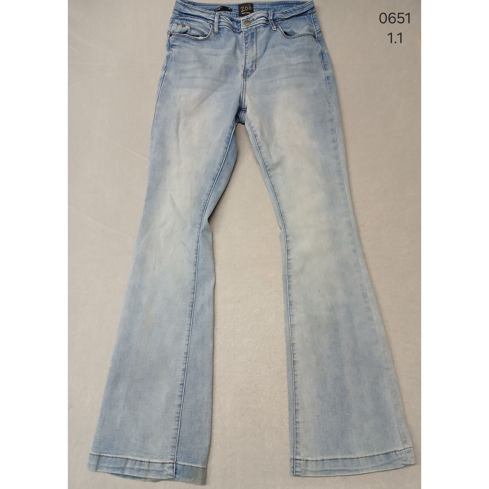 Other Zoe (9) Cotton Blend High Rise Flare Blue Denim Jeans Size 26" / US 2 / IT 38 - 1 Thumbnail