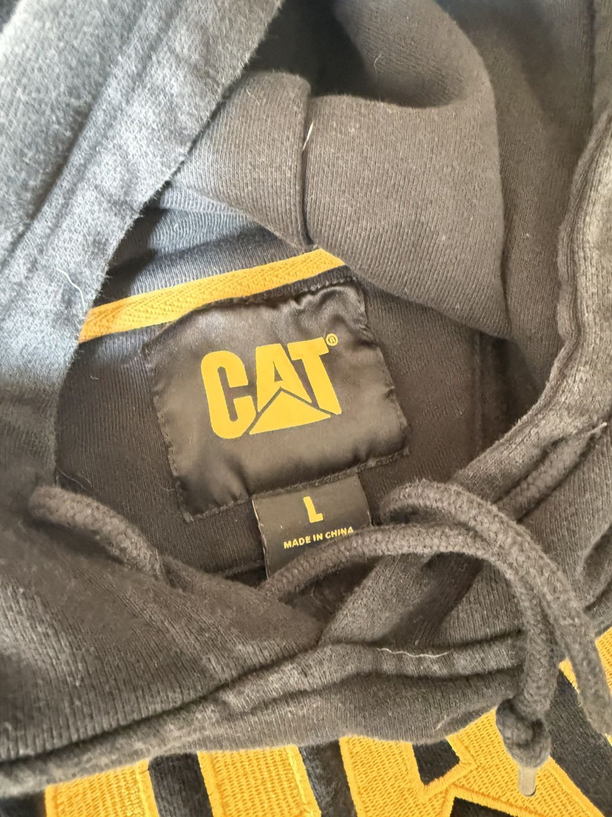 Vintage REAL Vintage CAT Worksite Construction Pullover Hoodie Size US L / EU 52-54 / 3 - 3 Thumbnail