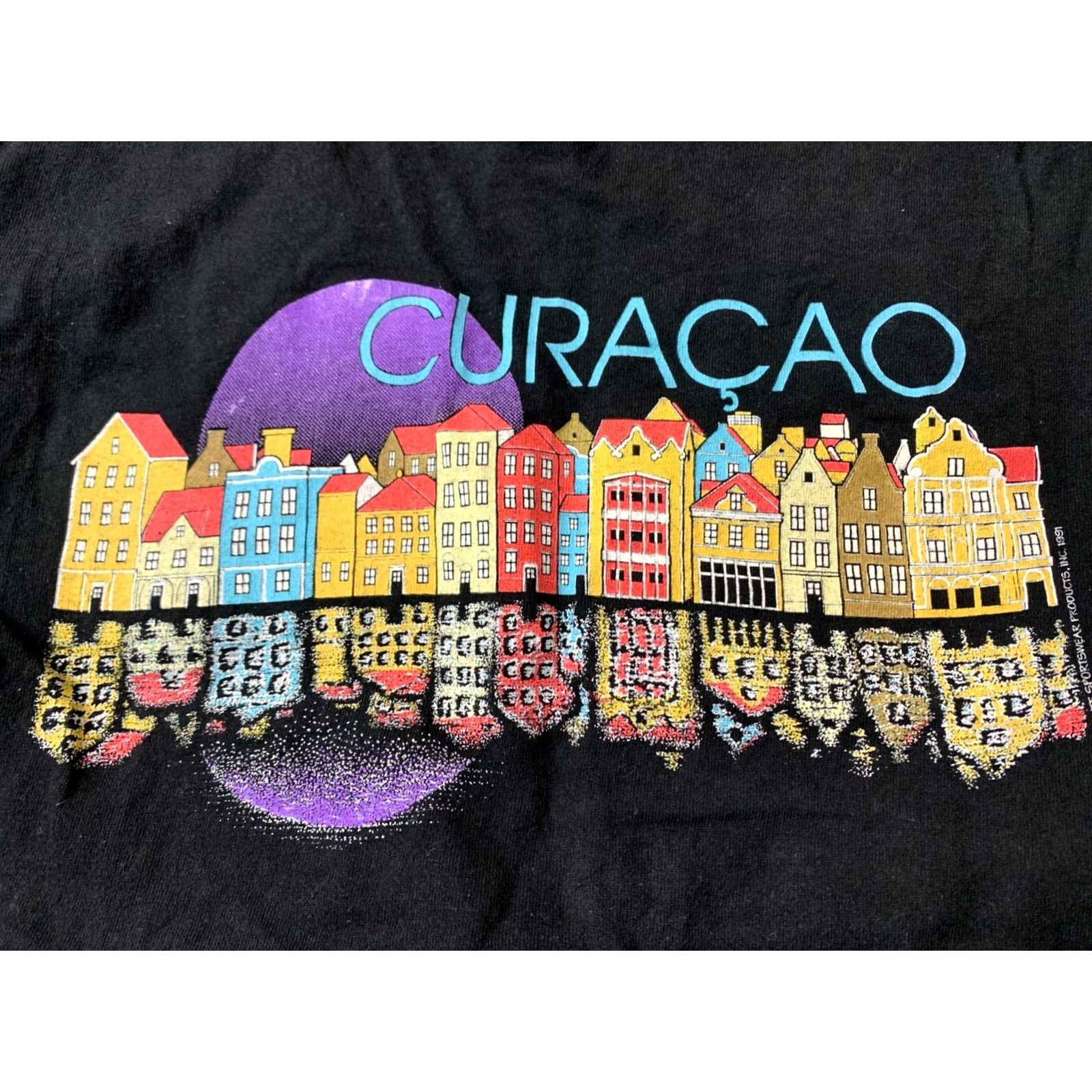 Fruit Of The Loom CURACAO SHIRT JERSEY TEE FRUIT OF THE LOOM ORIGINAL SIZE M MEDIUM BLACK 1991 VINTAGE MEN Shirt Mens Size US M / EU 48-50 / 2 - 3 Thumbnail
