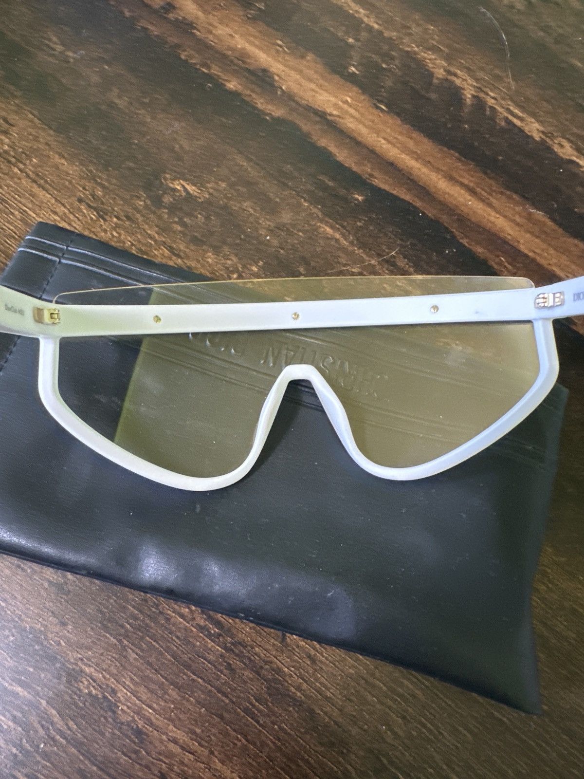 Christian Dior Monsieur Christian Dior Shield Sunglasses White Gold Lens Size ONE SIZE - 6 Thumbnail