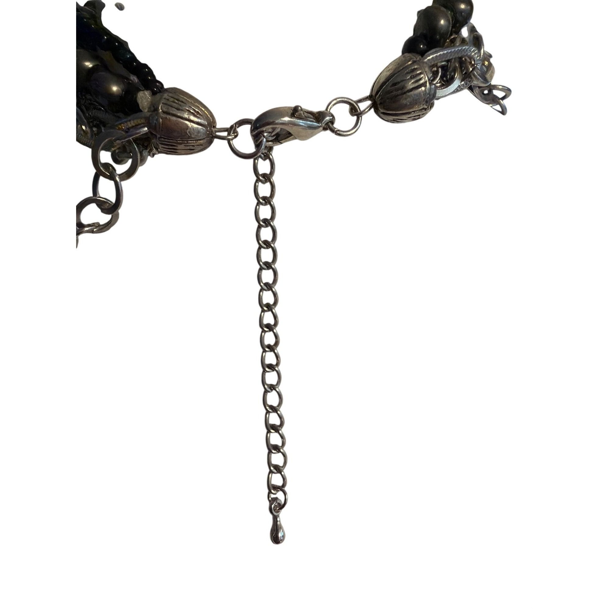 Other Multi Strand Black Silver Tone Beaded Necklace Chains Beads Size ONE SIZE - 4 Thumbnail