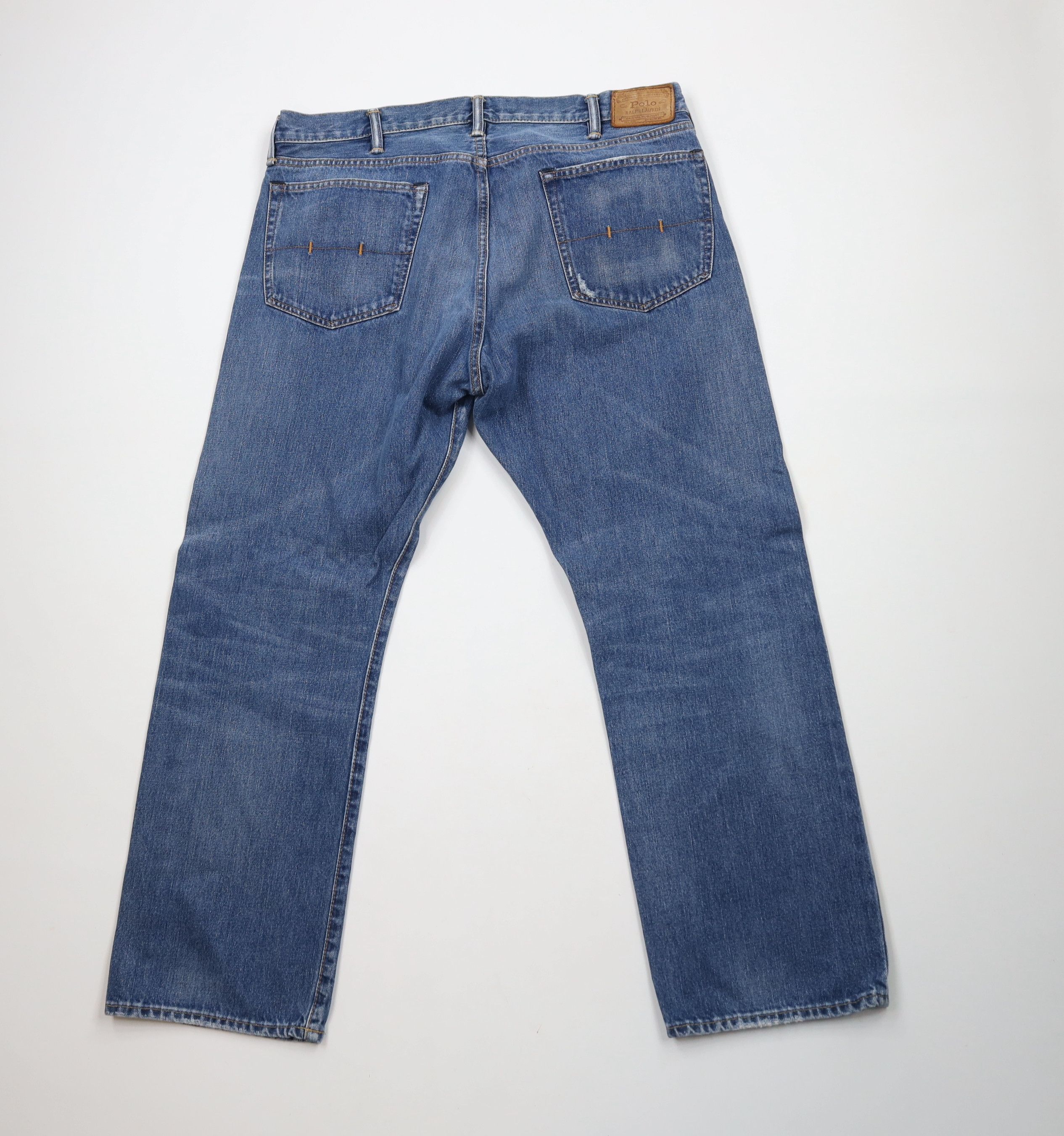 Ralph Lauren × Vintage Vintage Ralph Lauren Straight Leg Denim Jeans Blue Cotton Size US 38 / EU 54 - 11 Thumbnail