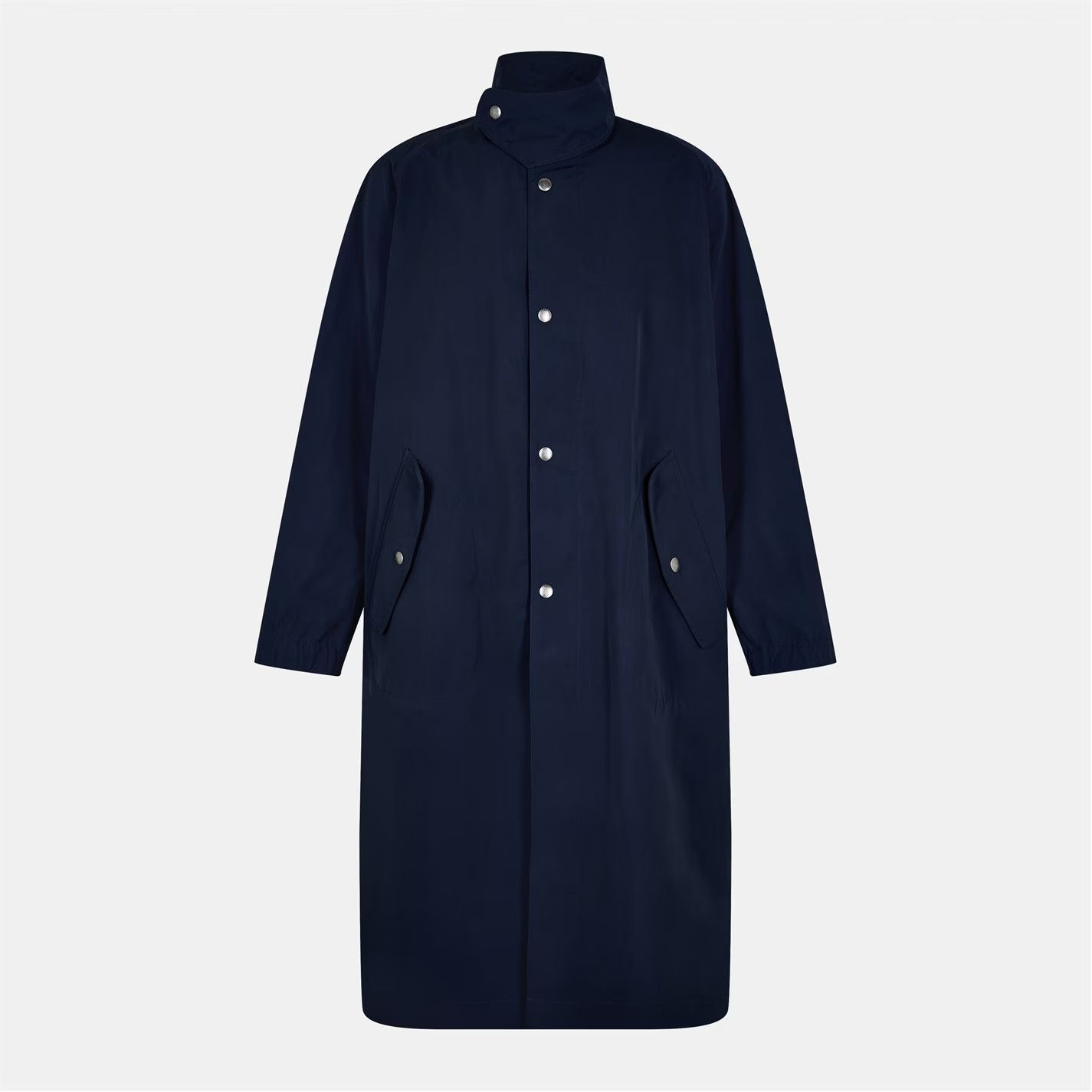 Dries Van Noten o1g2r1mq0426 Rannon Funnel Neck Overcoat in Navy Size US L / EU 52-54 / 3 - 1 Thumbnail
