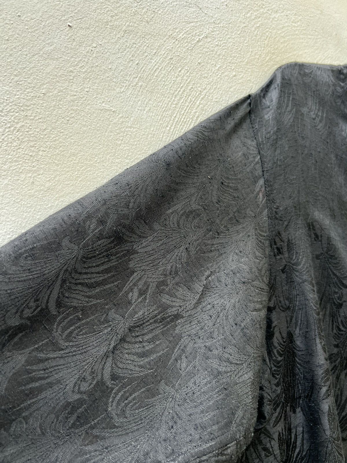 Johnbull Vintage 80s John Bull Zou Zou Raw Silk Black Jacquard Shirt Size US XL / EU 56 / 4 - 14 Thumbnail