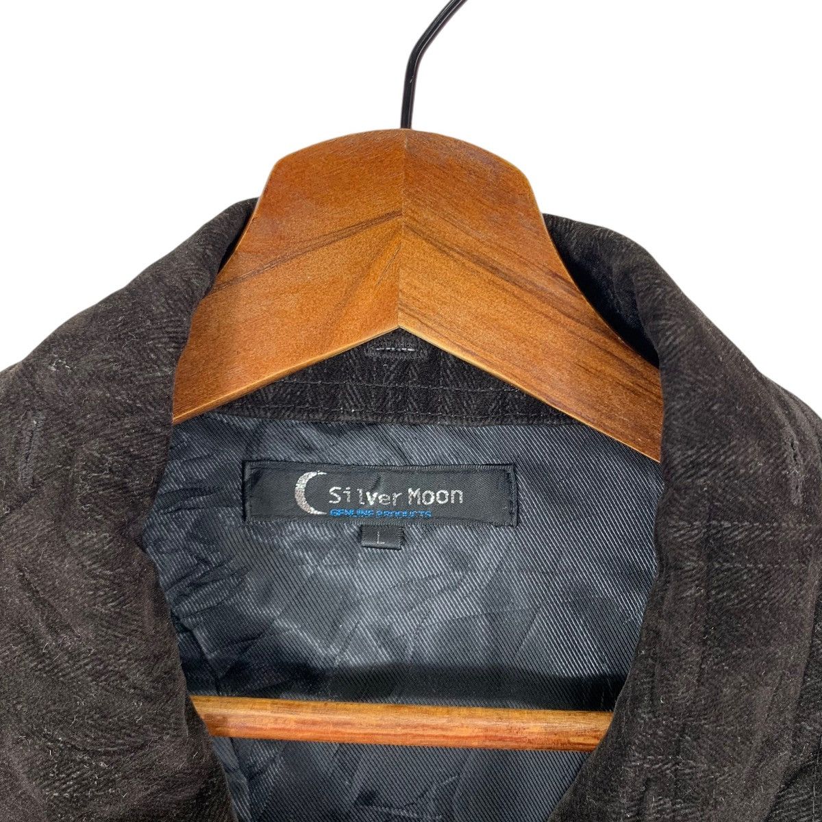 In The Attic VINTAGE SILVER MOON DISTRESSED DENIM BIKERS JACKET Size US L / EU 52-54 / 3 - 5 Thumbnail