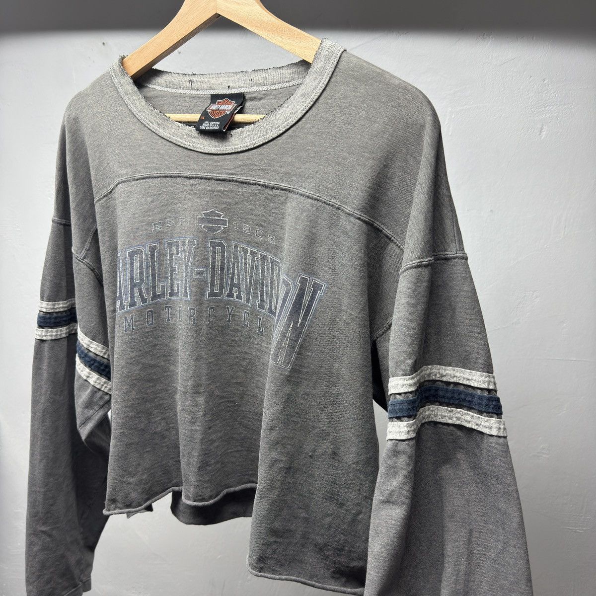 Harley Davidson Thrashed Distressed Cropped Harley Shirt ERD Grunge WCC Size US XL / EU 56 / 4 - 3 Thumbnail