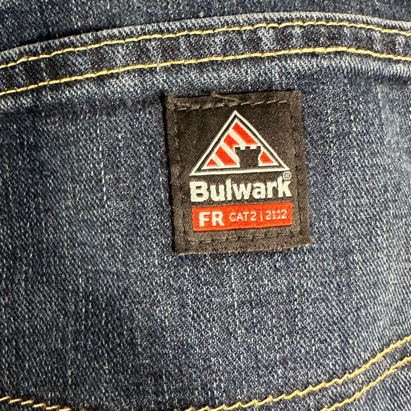 Denime Bulwark FR Mens Jeans 36 37 Dark Wash CAT2 2112 Denim Pants Straight 5-Pocket Denim Blue Size US 37 - 6 Thumbnail