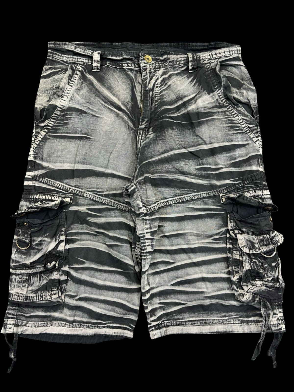 Japanese Brand MYMSTORM Chaos Fades Short Cargo Pant K29 Size US 32 / EU 48 - 1 Thumbnail